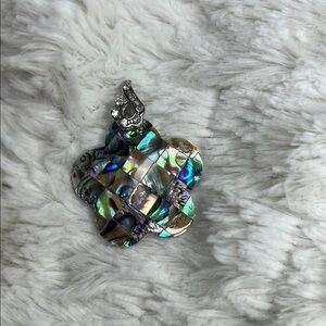 Silver and Iridescent Shell Pendant